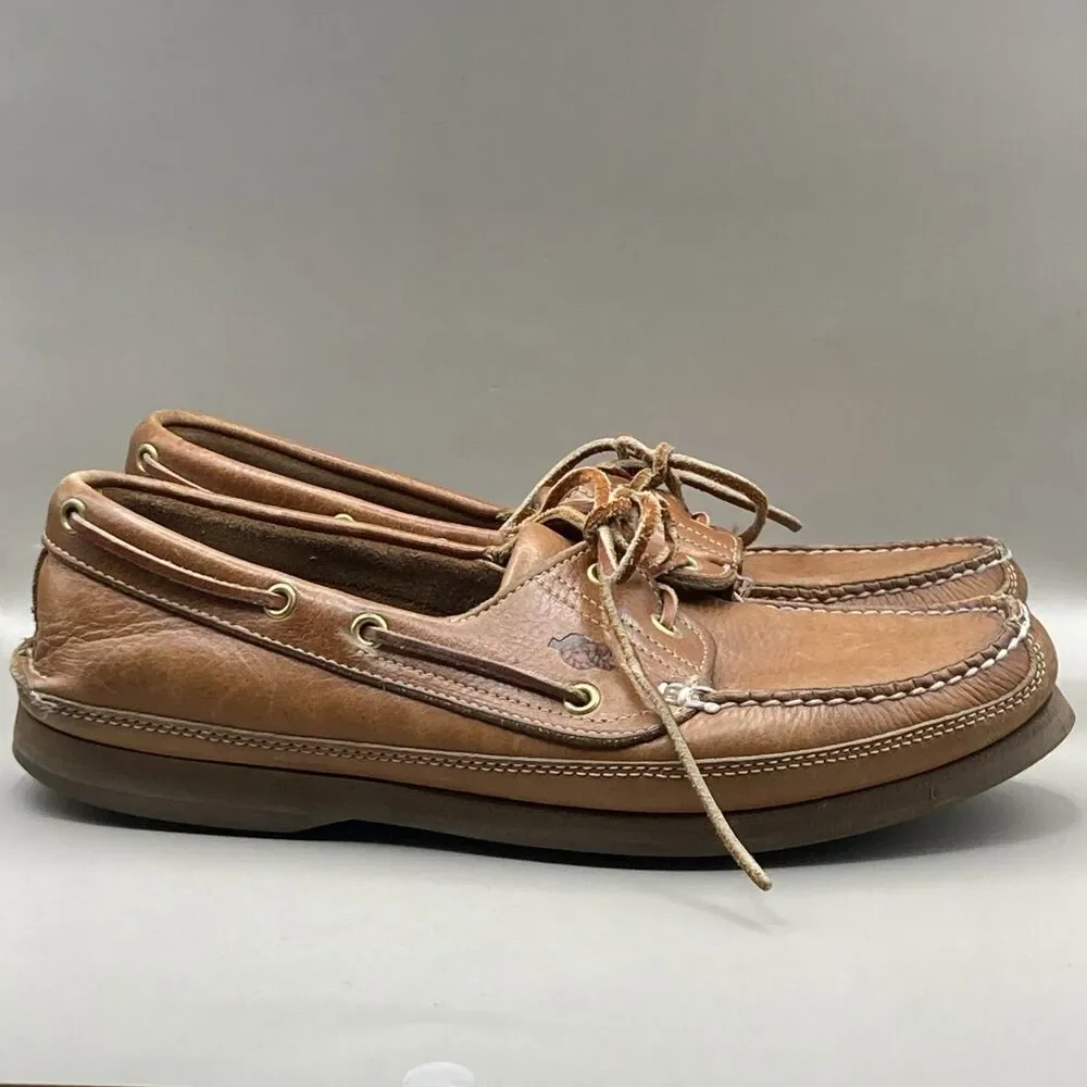 DEXTER Men's Brown Leather Boat Shoes Lace Up Casual Size 11 M 904648